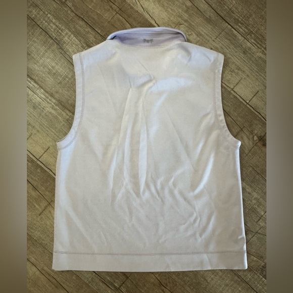 Hickey Freeman Men’s Large Vest Performance Fabric Purple Stripe 1/4 Zip - Picture 5 of 6